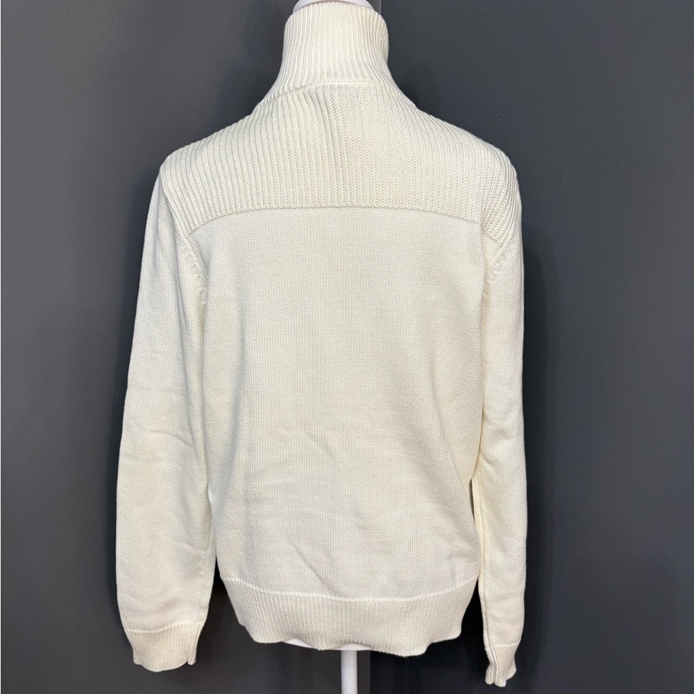 VTG Y2K Lauren Ralph Lauren Ivory Knit Sweater Metal Crest Buttons NWT  L - Picture 6 of 16